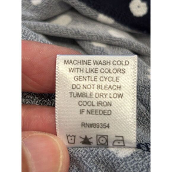 Adrienne Vittadini Navy Blouse w/ White Polka Dots Womens Size 1X - Picture 5 of 5